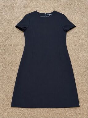 Theory Black Short-Sleeve A-Line Dress